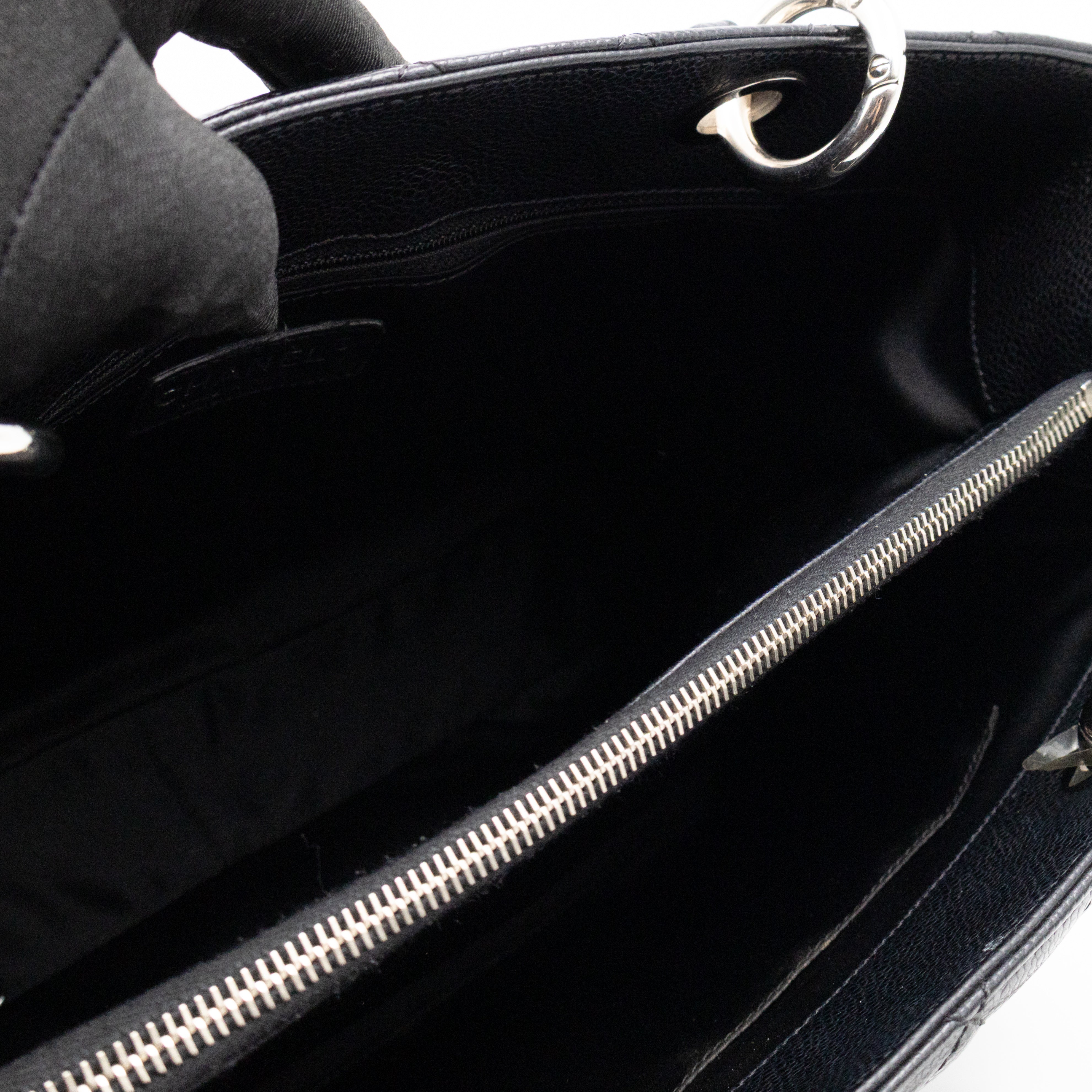 GST Grand Shopping Tote Black Caviar Silver