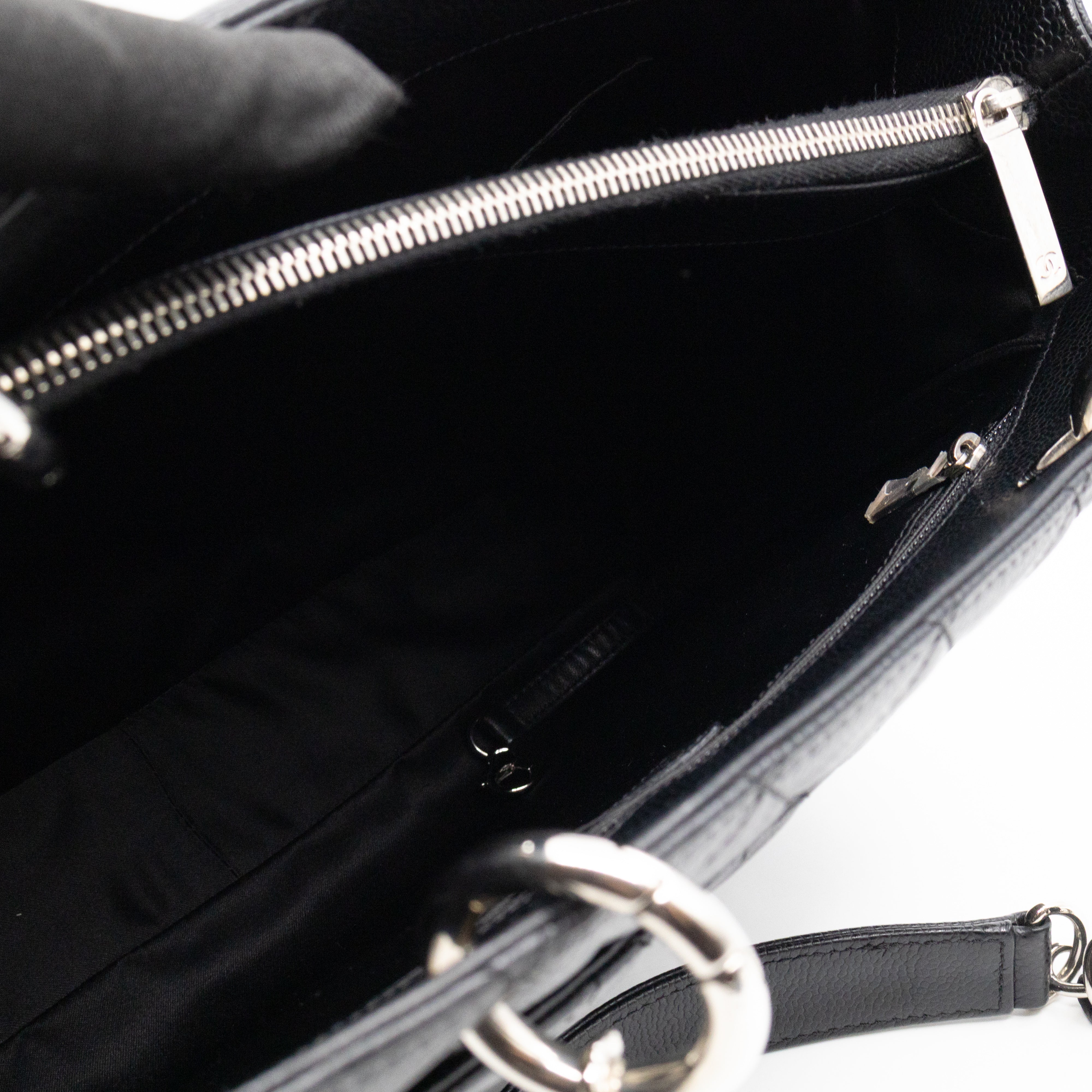 GST Grand Shopping Tote Black Caviar Silver