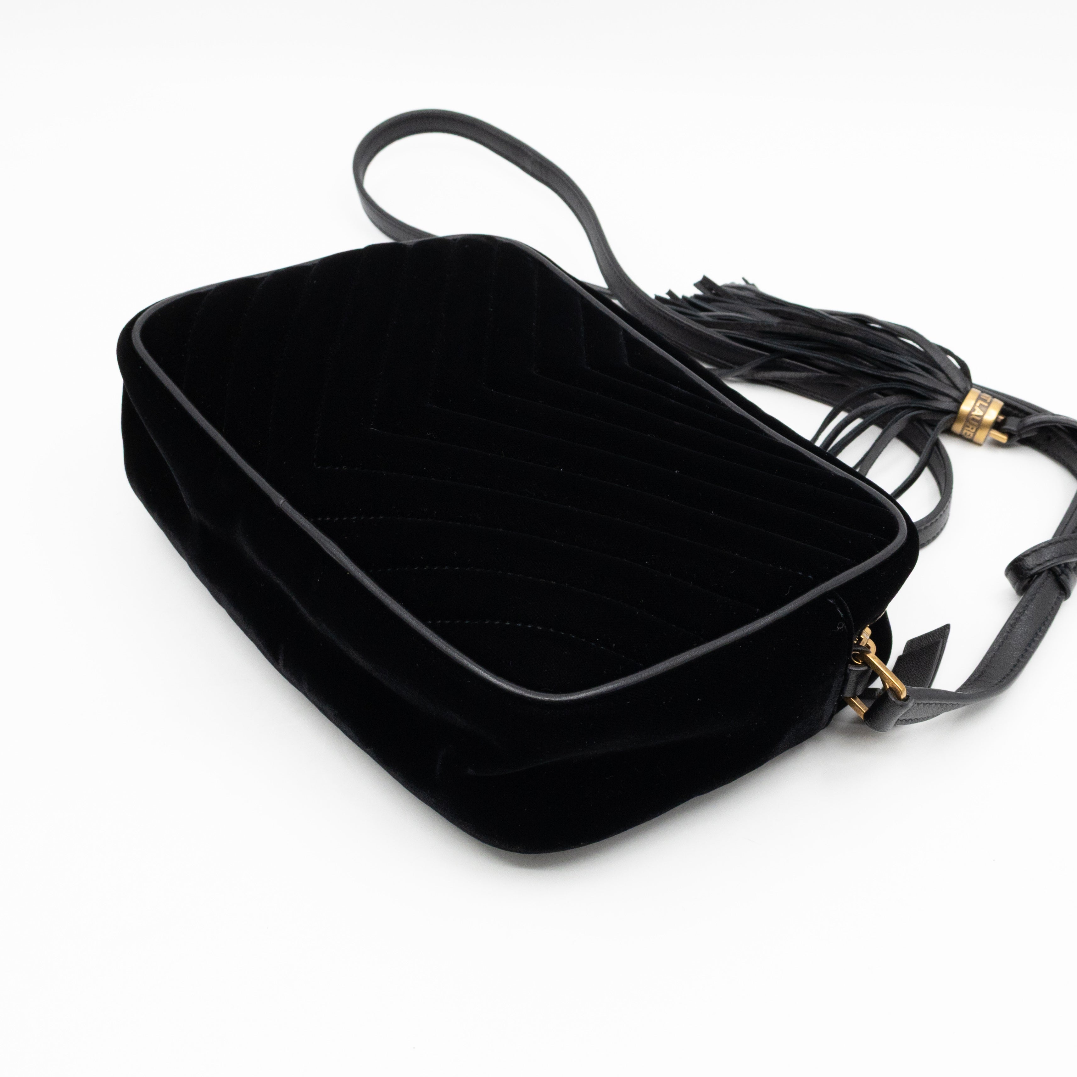 Lou Tassel Camera Bag Black Velvet