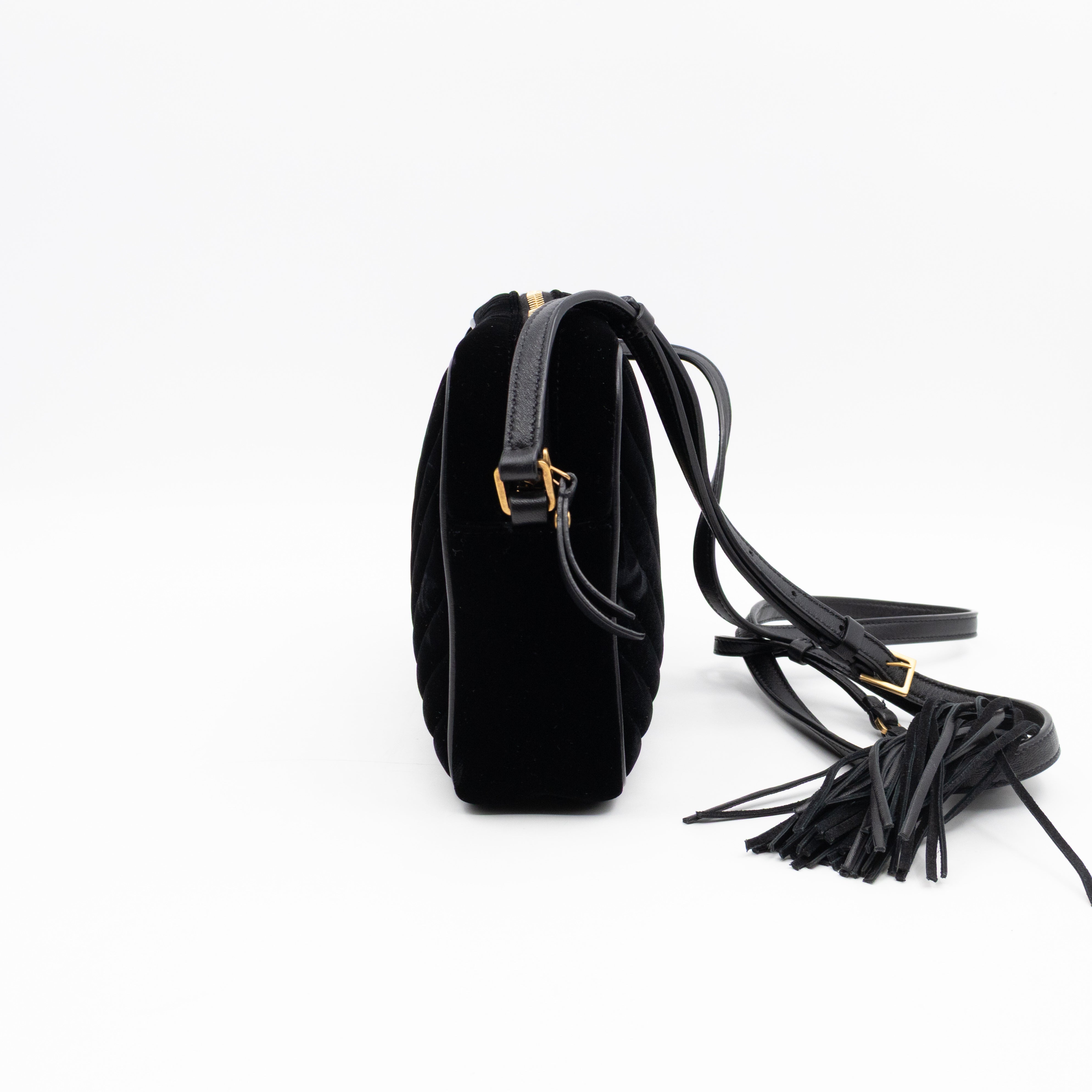 Lou Tassel Camera Bag Black Velvet