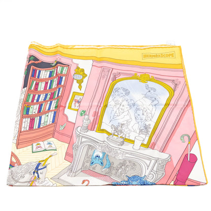 Silk Scarf 90 Mystere Au 24 Rose Bonbon & Jaune