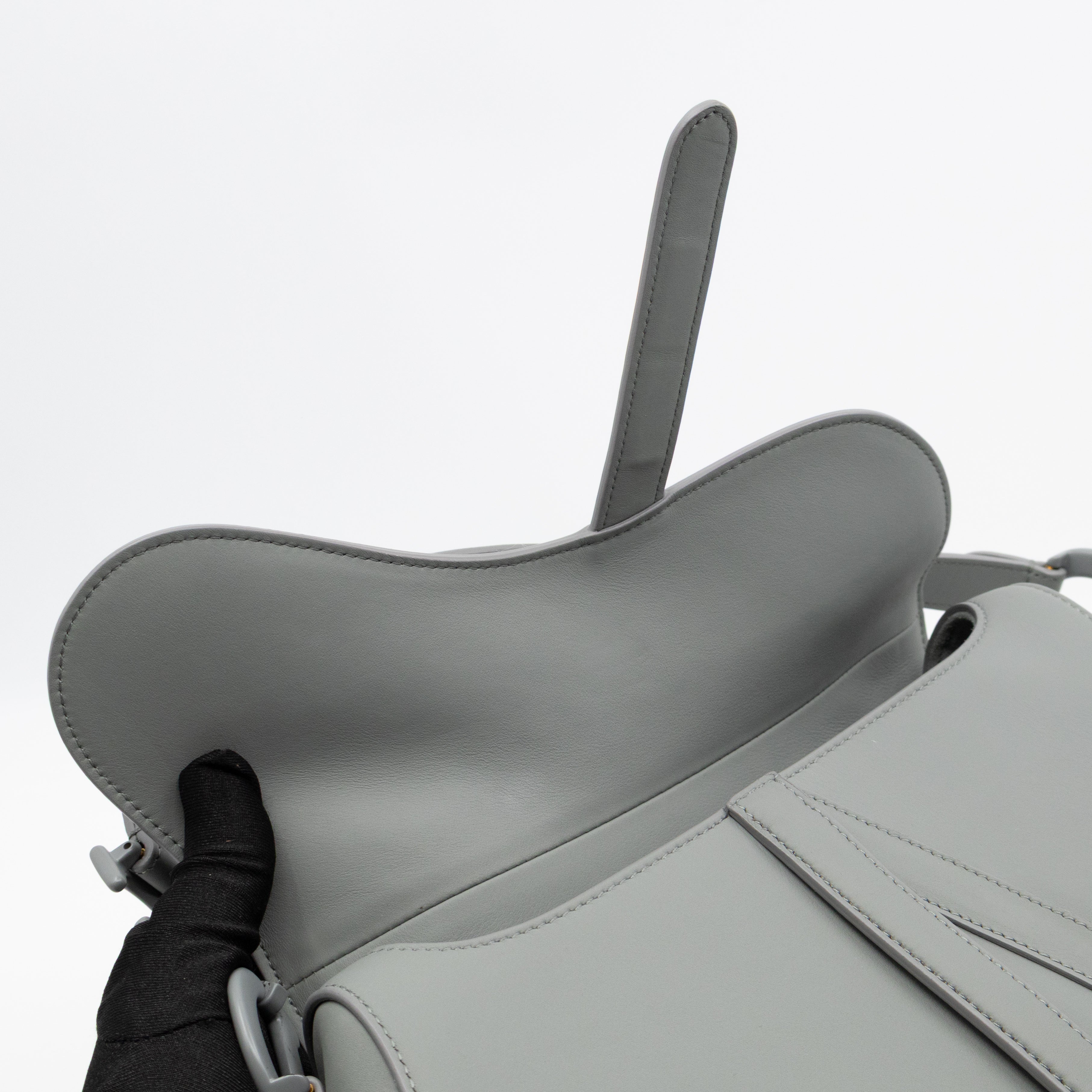 Saddle Bag Dior Grey Stone Ultra Matte Leather