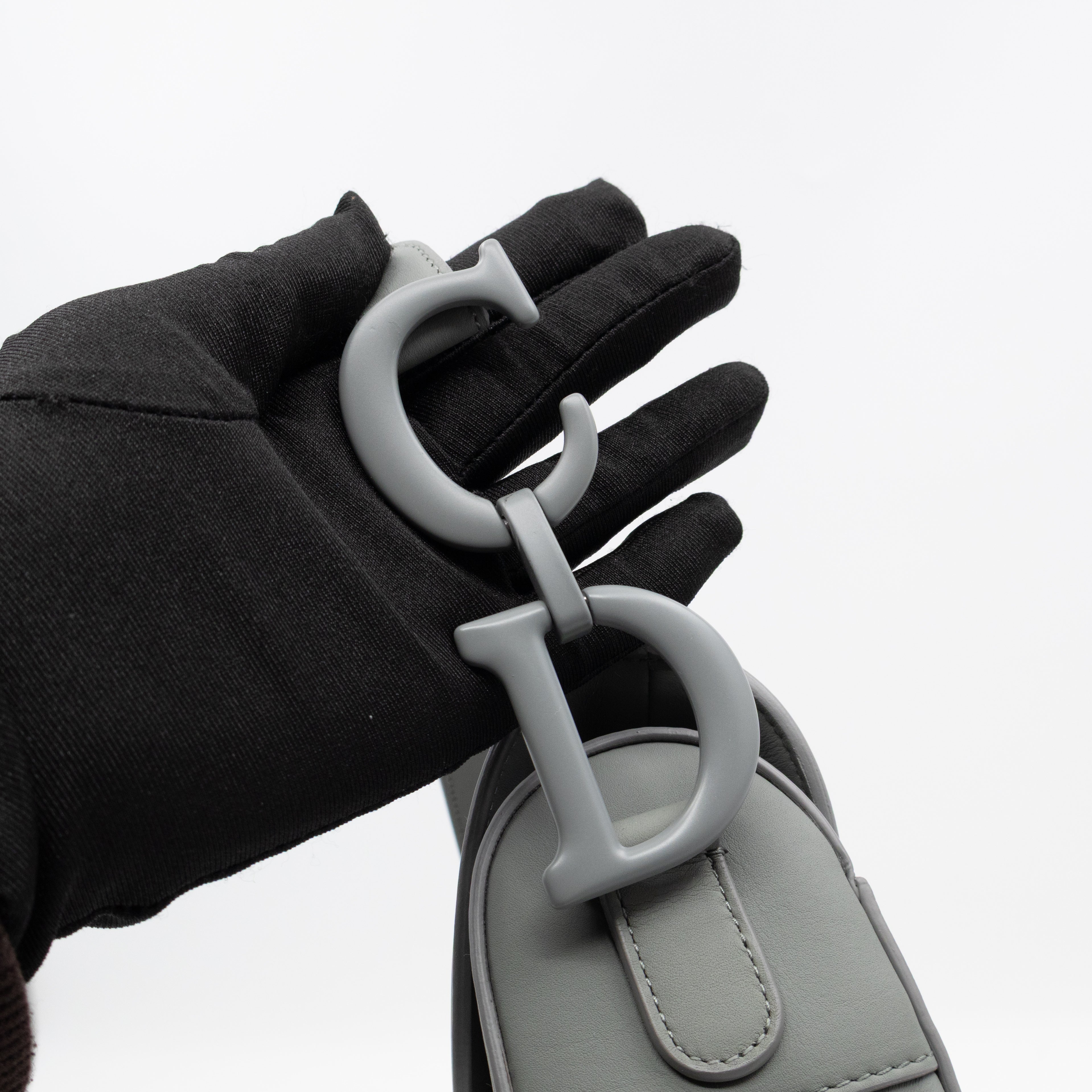 Saddle Bag Dior Grey Stone Ultra Matte Leather