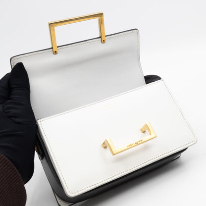 Lulu Small Shoulder Bag Black & White Leather