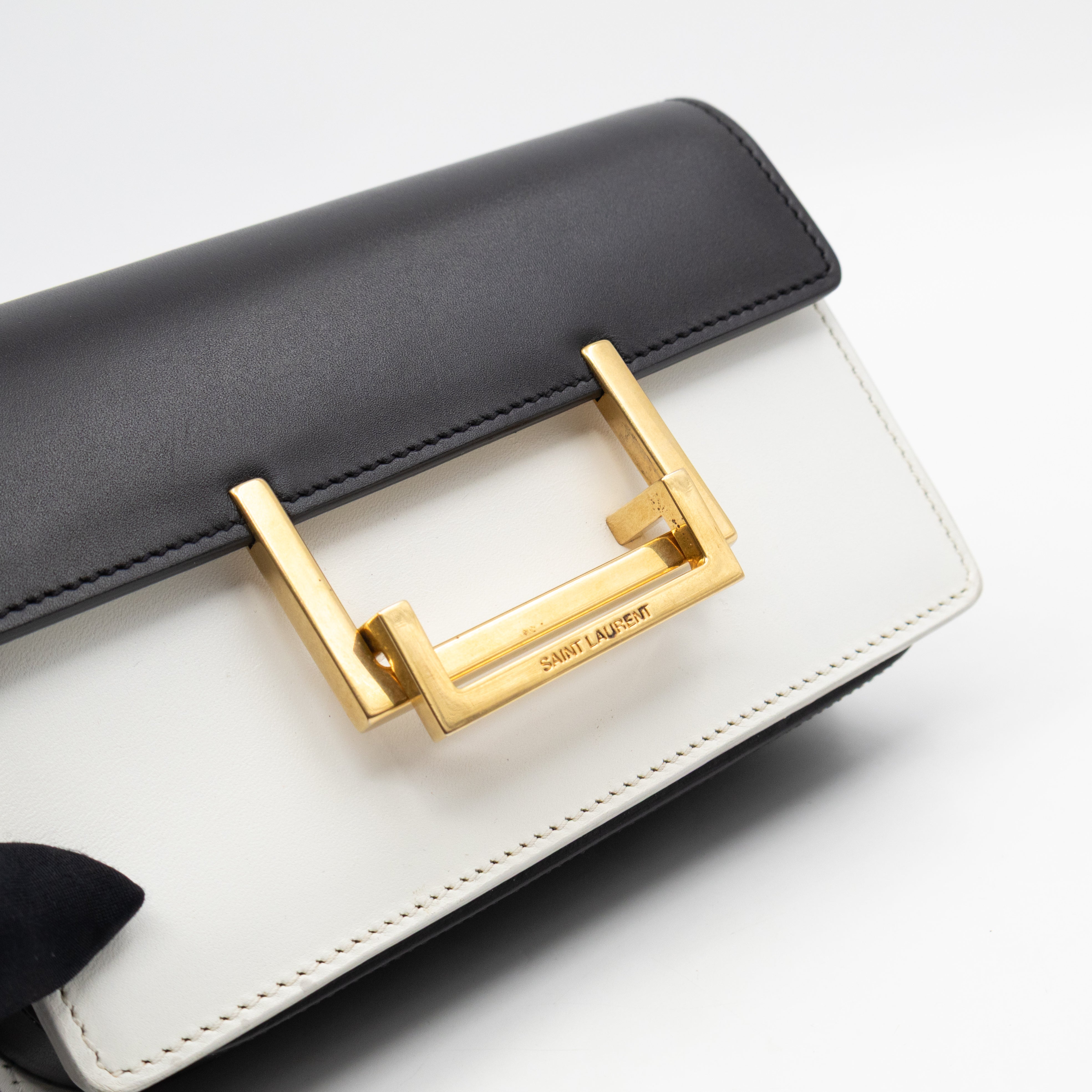 Lulu Small Shoulder Bag Black & White Leather