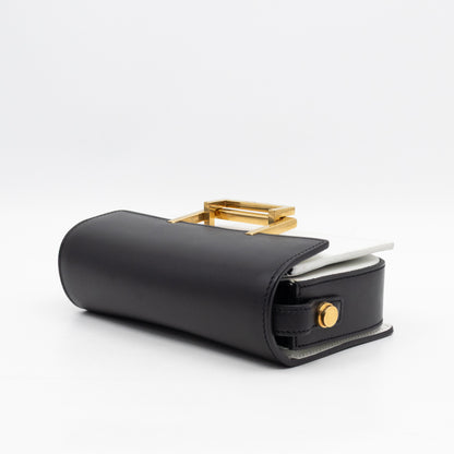 Lulu Small Shoulder Bag Black & White Leather