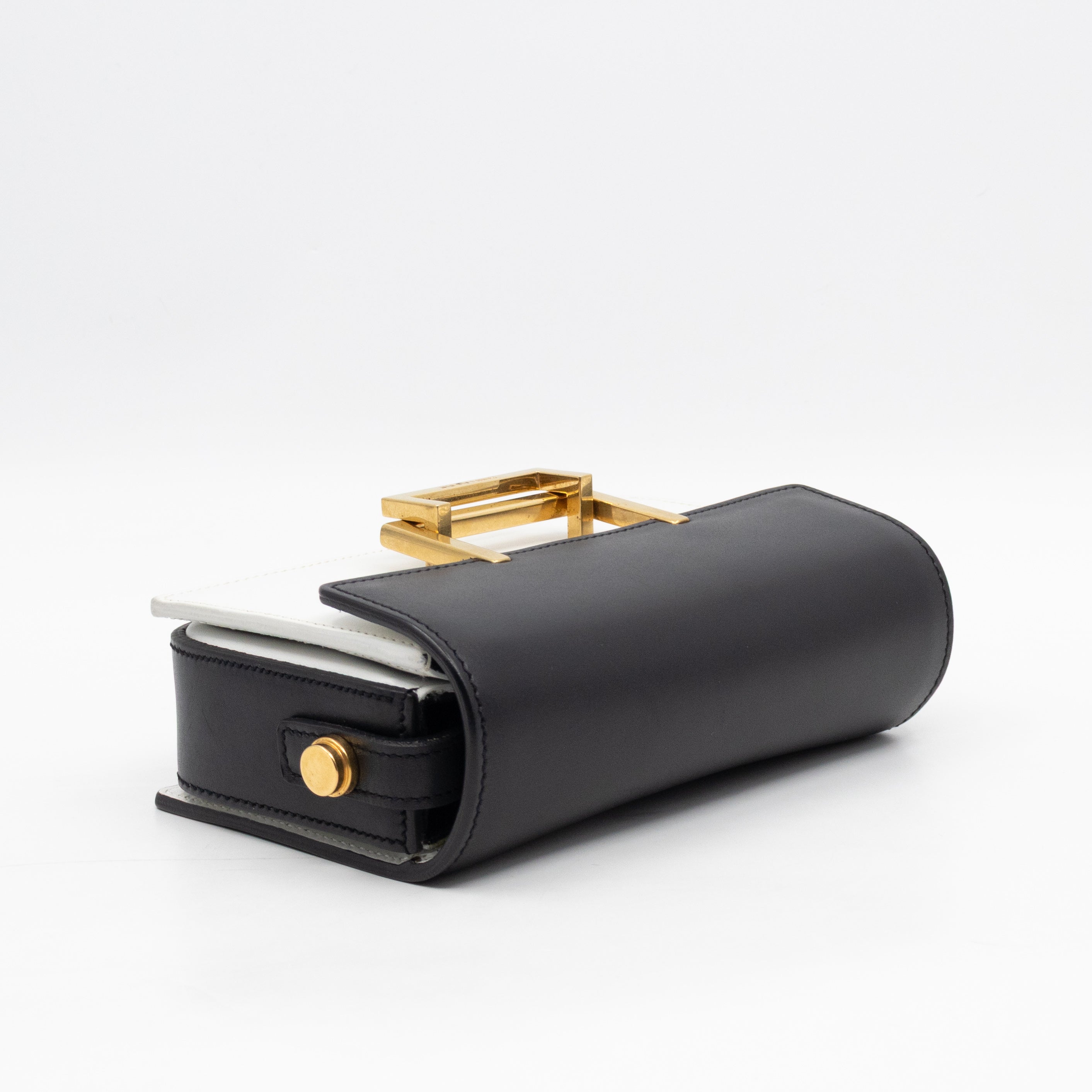 Lulu Small Shoulder Bag Black & White Leather