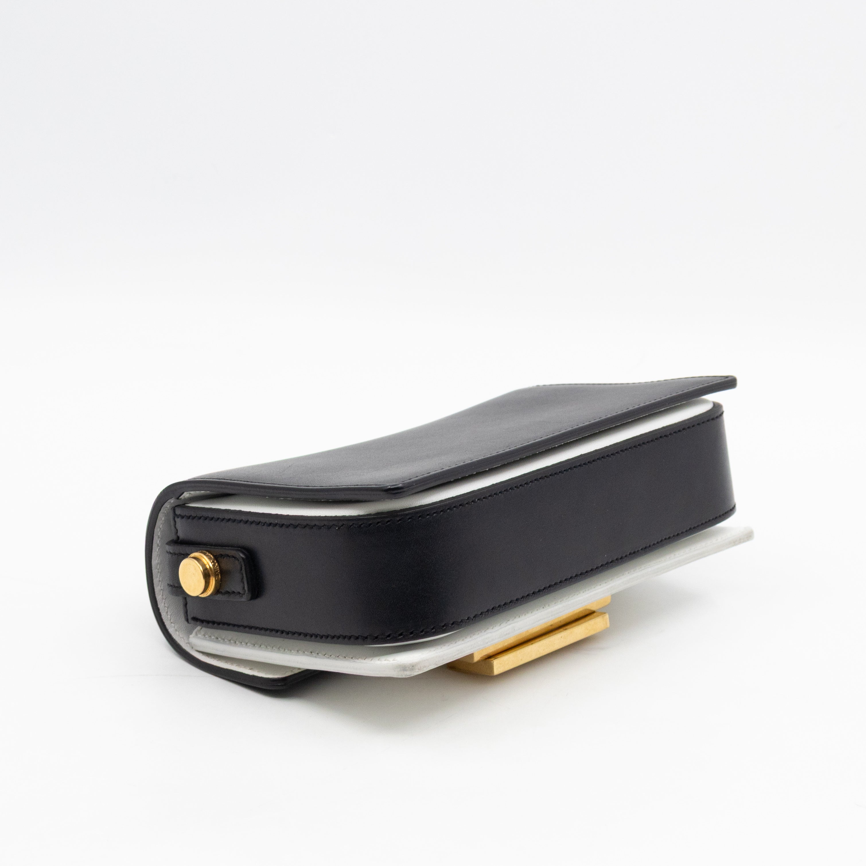 Lulu Small Shoulder Bag Black & White Leather