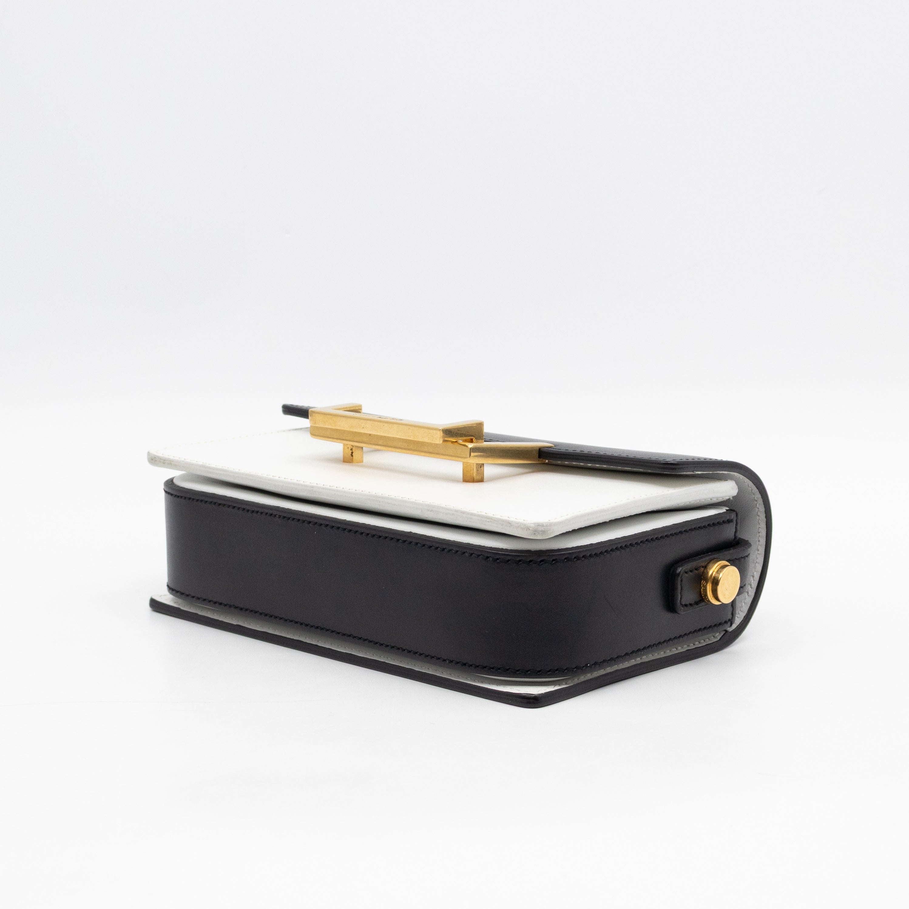 Lulu Small Shoulder Bag Black & White Leather