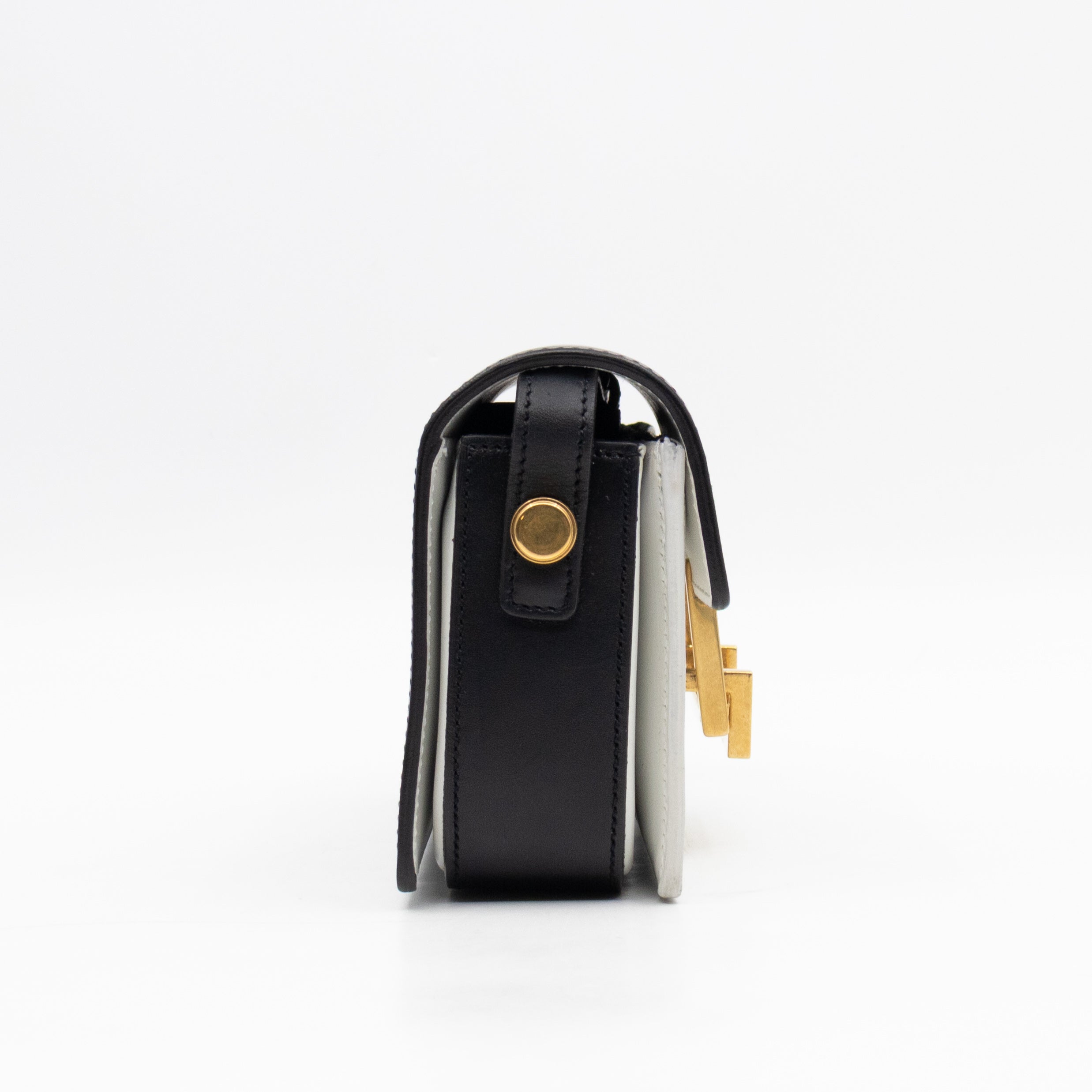 Lulu Small Shoulder Bag Black & White Leather