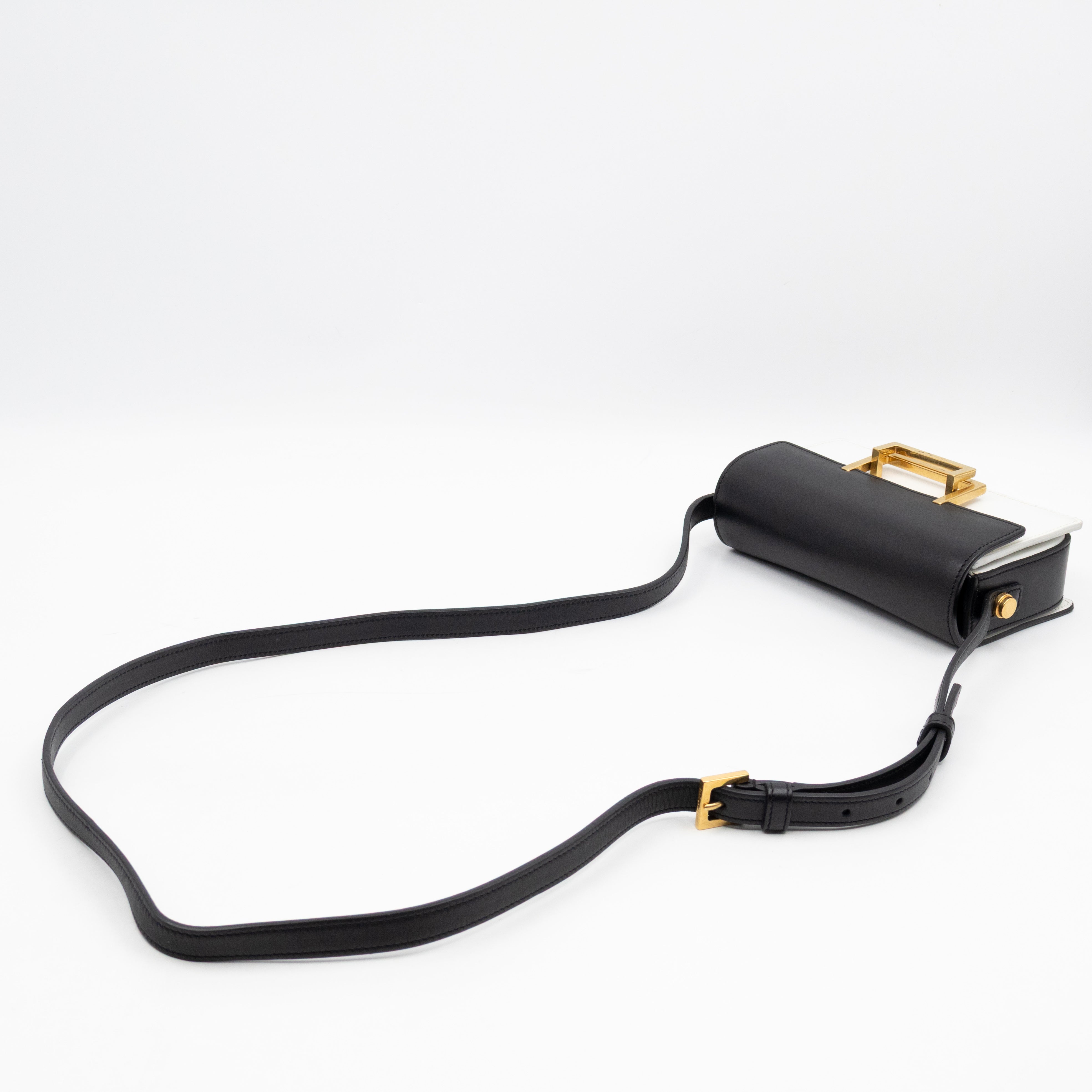 Lulu Small Shoulder Bag Black & White Leather