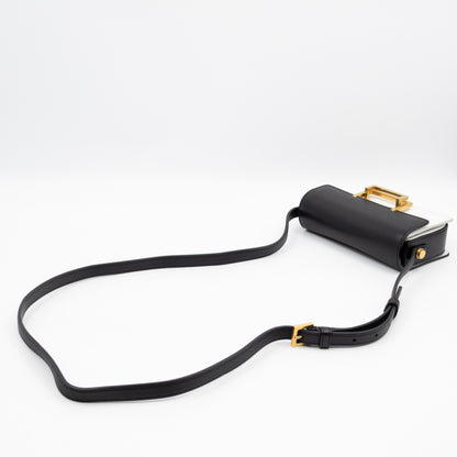 Lulu Small Shoulder Bag Black & White Leather