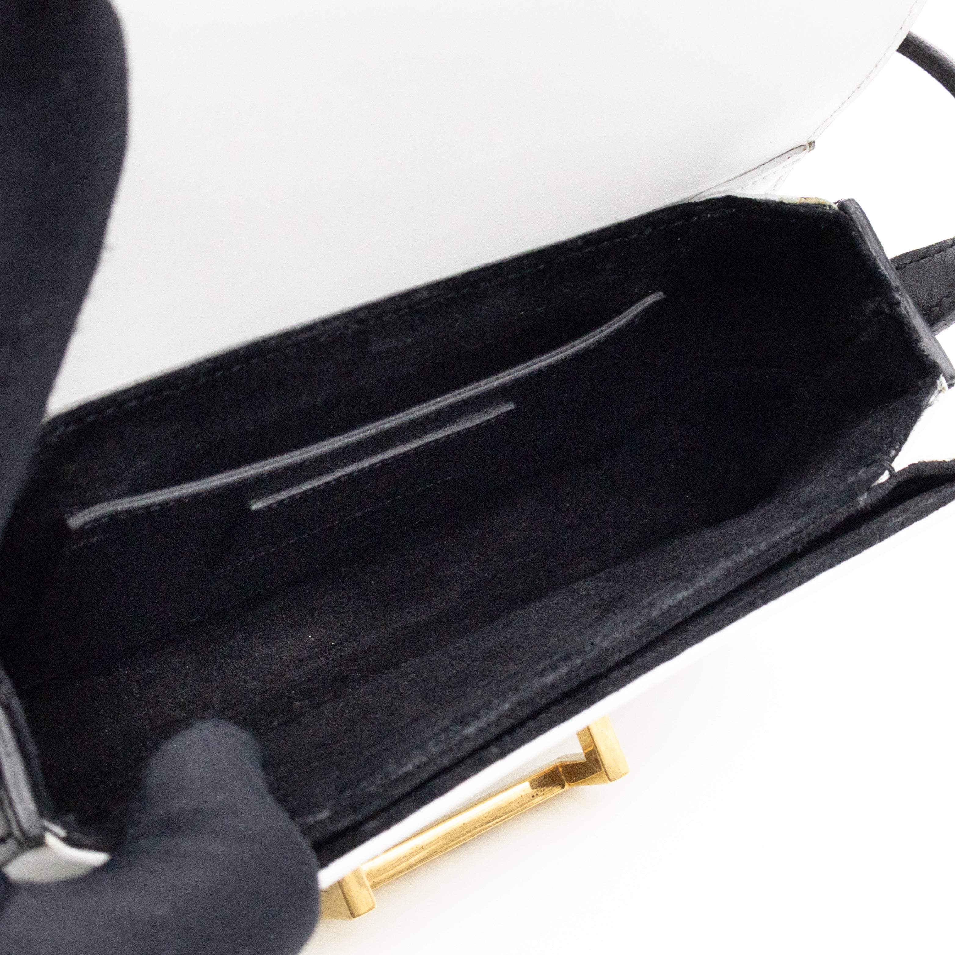 Lulu Small Shoulder Bag Black & White Leather