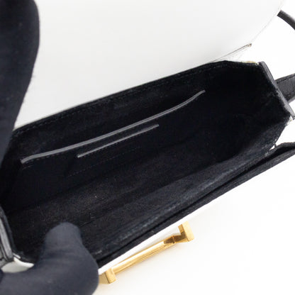 Lulu Small Shoulder Bag Black & White Leather