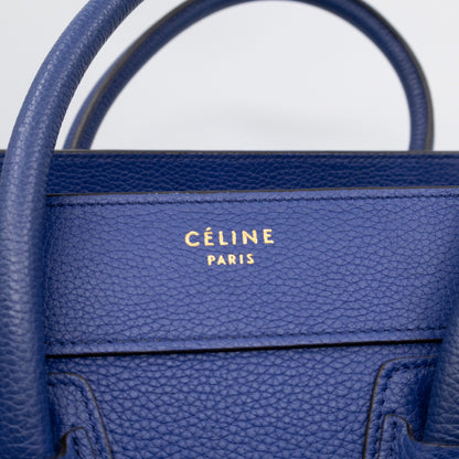 Micro Luggage Blue Leather