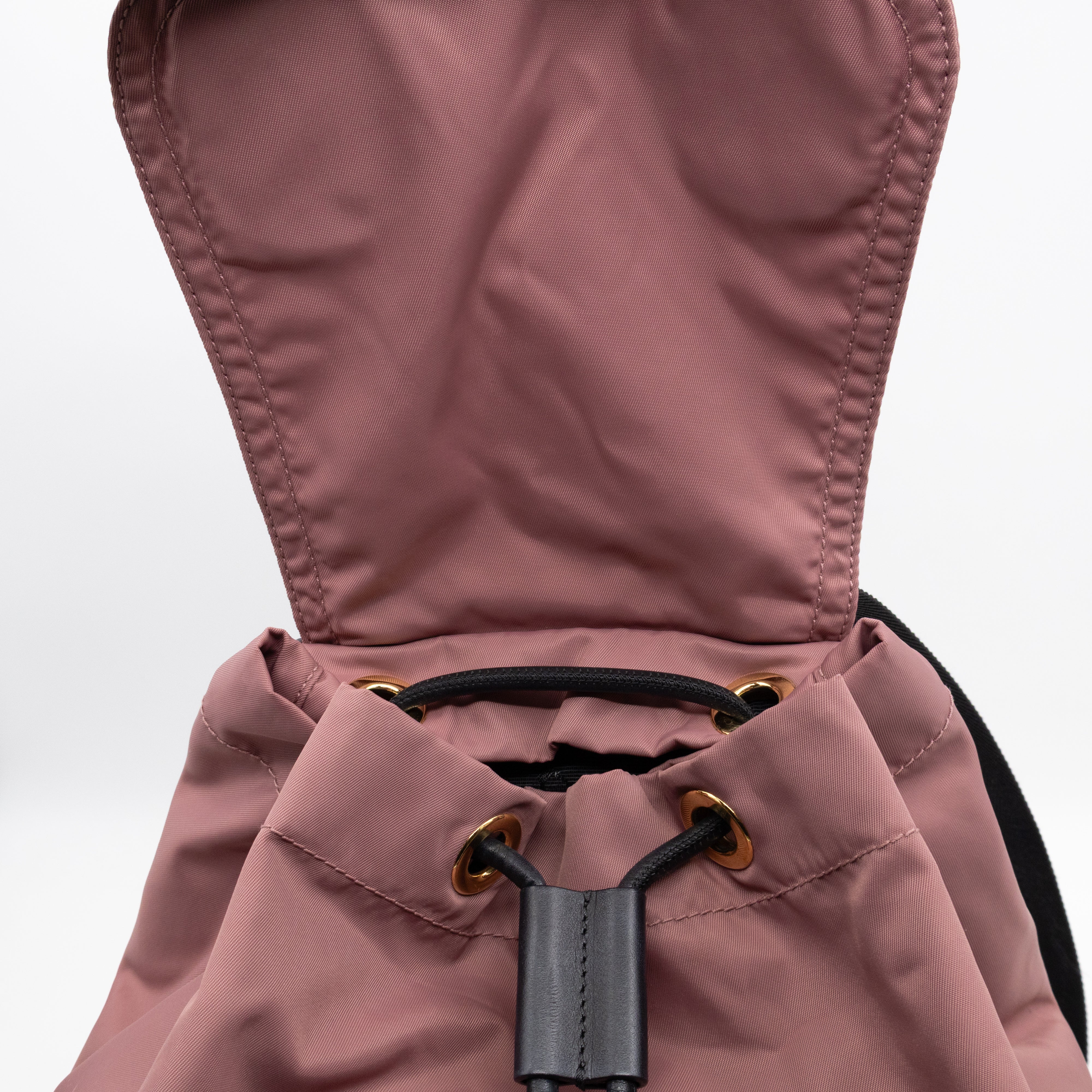 Rucksack Medium Backpack Pink Nylon Black Leather