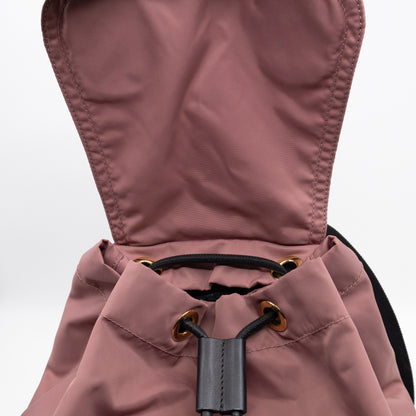 Rucksack Medium Backpack Pink Nylon Black Leather