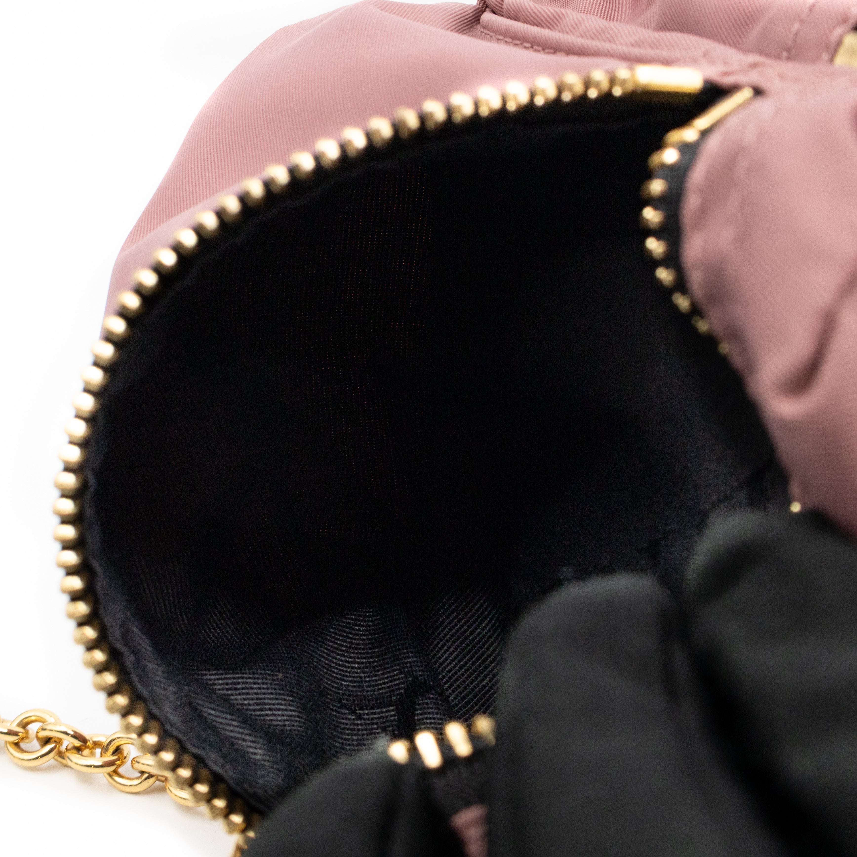 Rucksack Medium Backpack Pink Nylon Black Leather