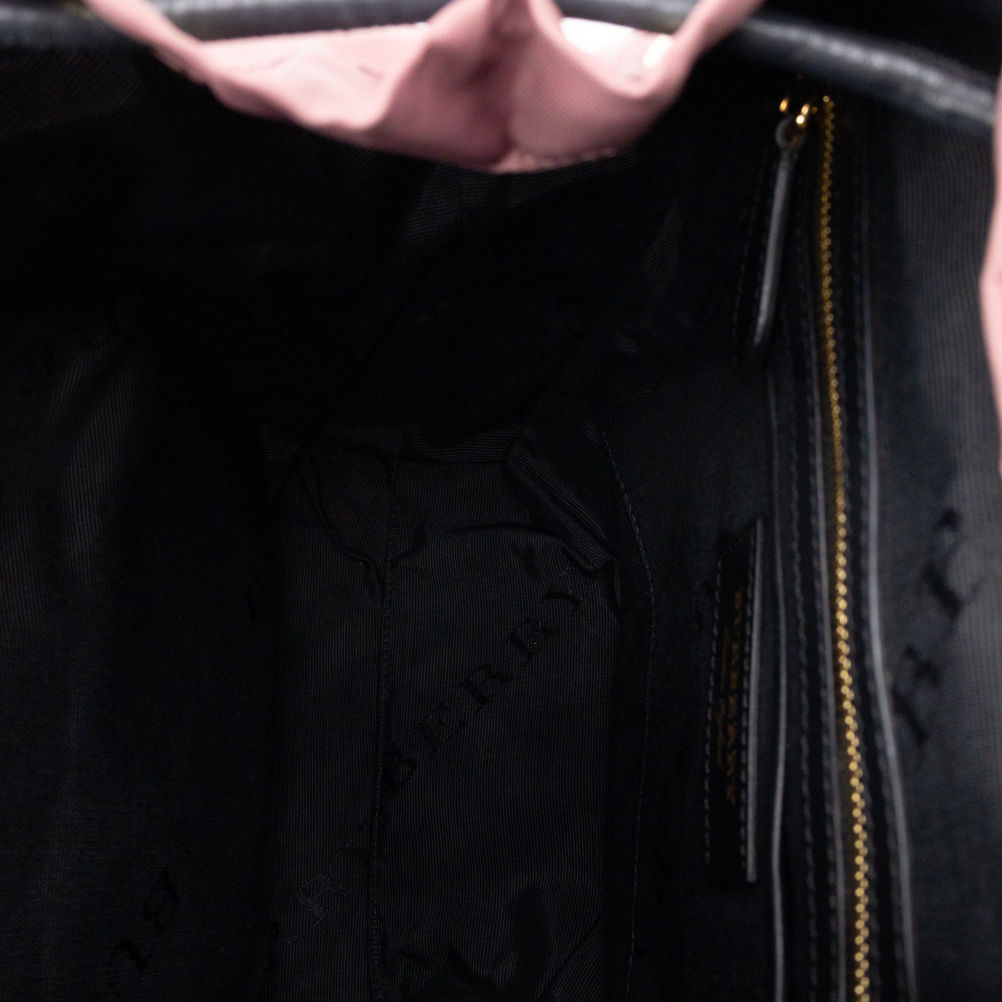 Rucksack Medium Backpack Pink Nylon Black Leather