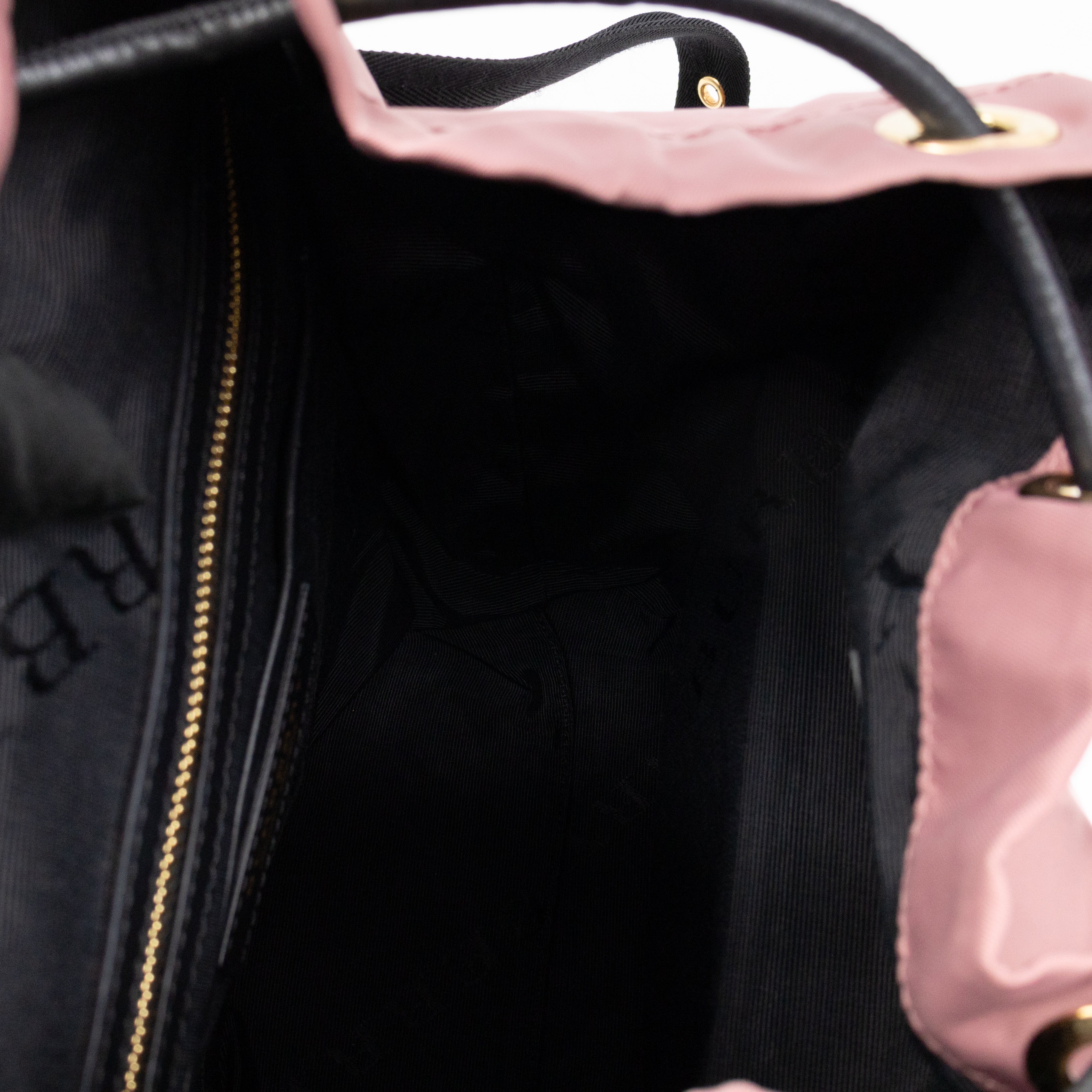 Rucksack Medium Backpack Pink Nylon Black Leather