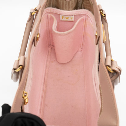 Open Tote Large Beige Saffiano Leather