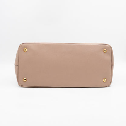 Open Tote Large Beige Saffiano Leather