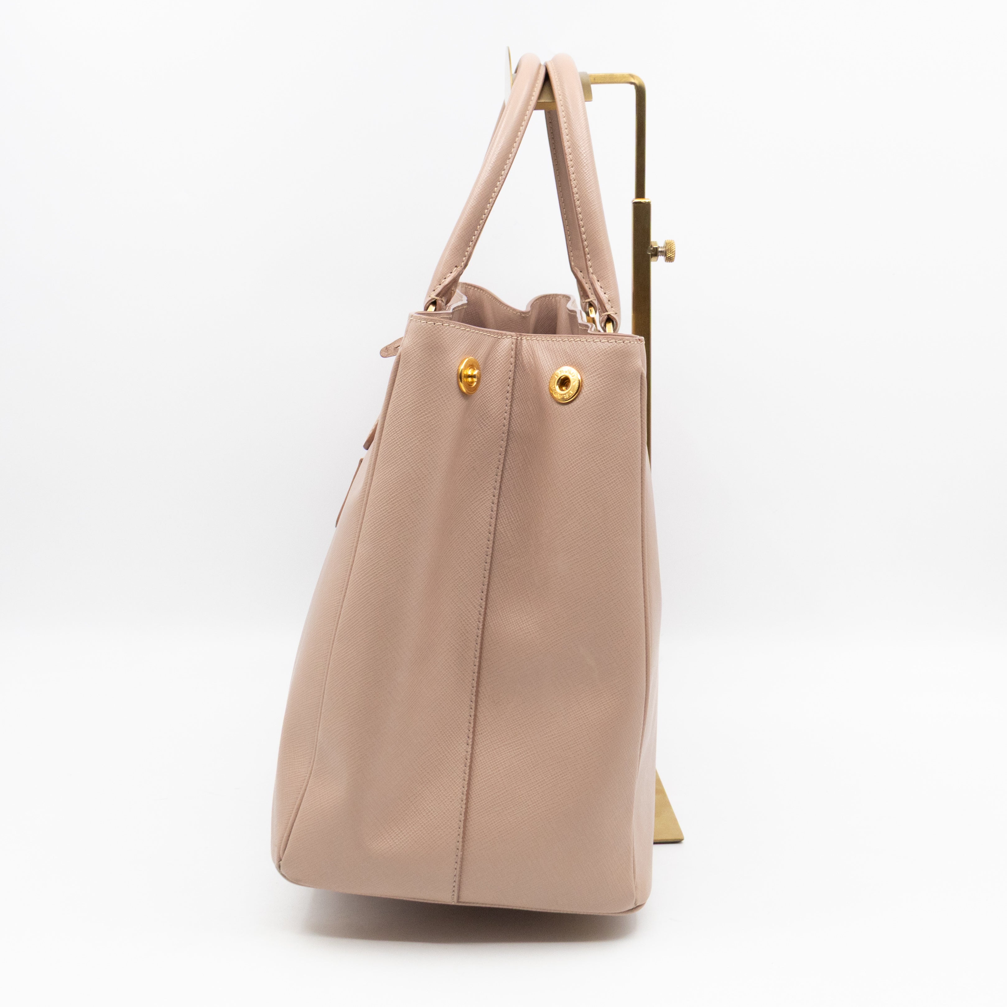 Open Tote Large Beige Saffiano Leather