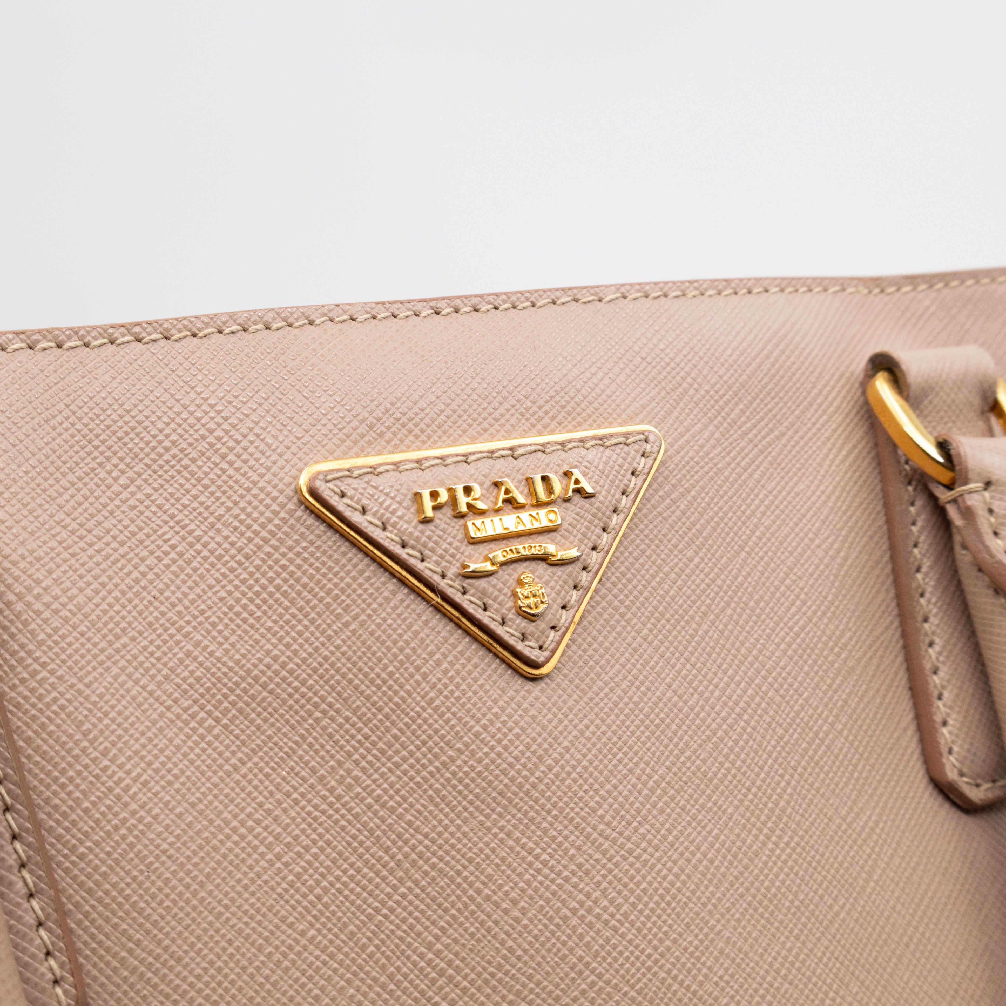 Open Tote Large Beige Saffiano Leather