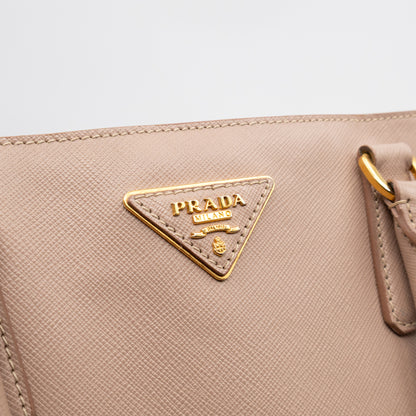 Open Tote Large Beige Saffiano Leather