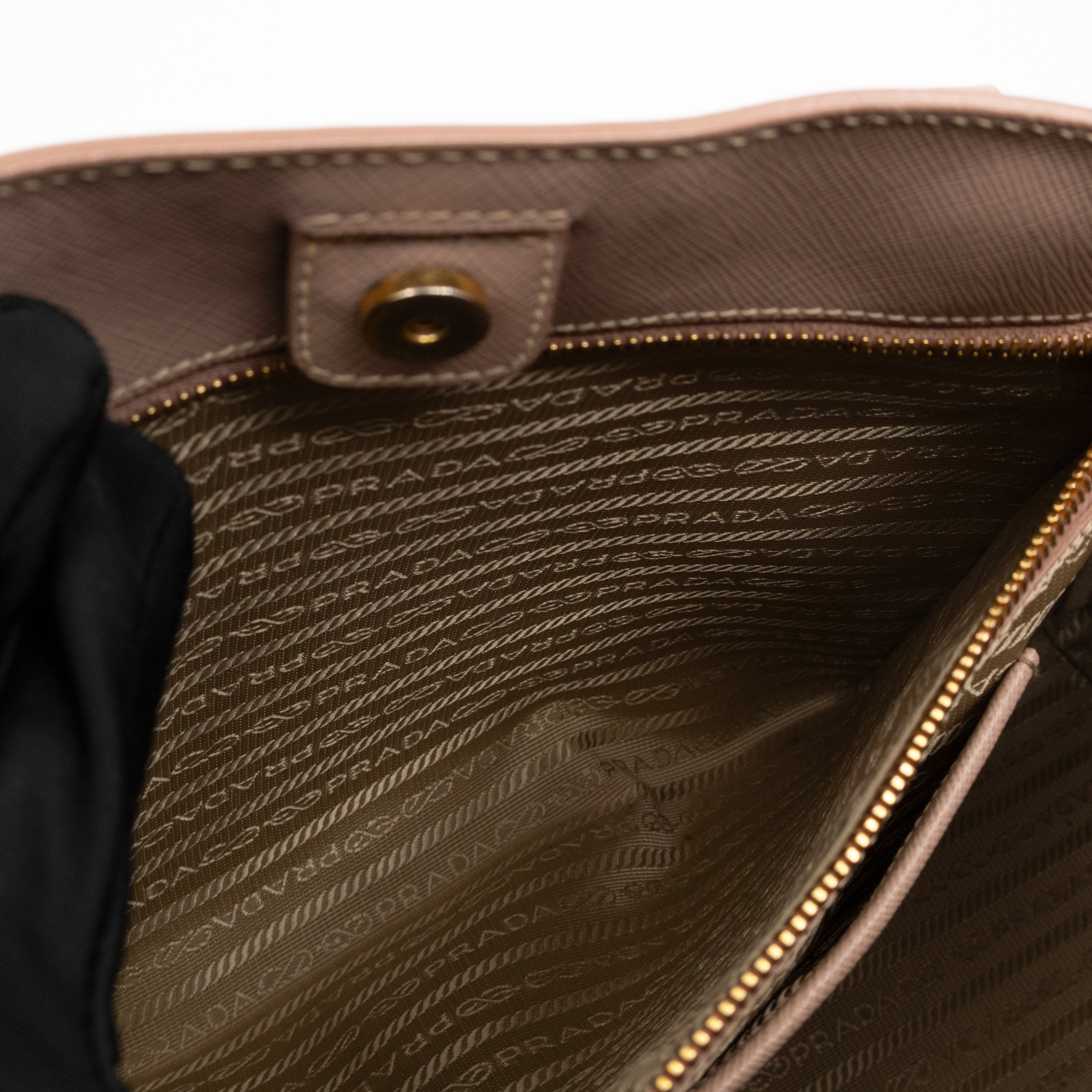 Open Tote Large Beige Saffiano Leather