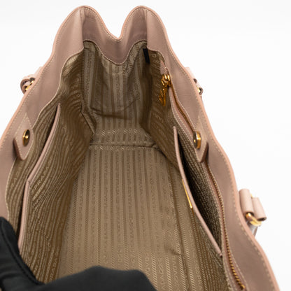 Open Tote Large Beige Saffiano Leather