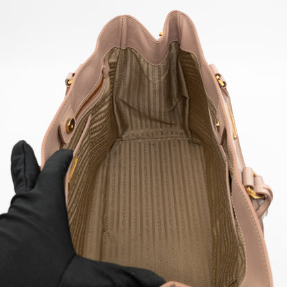 Open Tote Large Beige Saffiano Leather