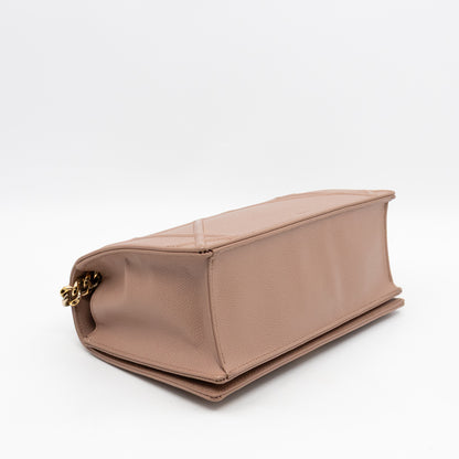 Diorama Medium Flap Bag Beige Leather