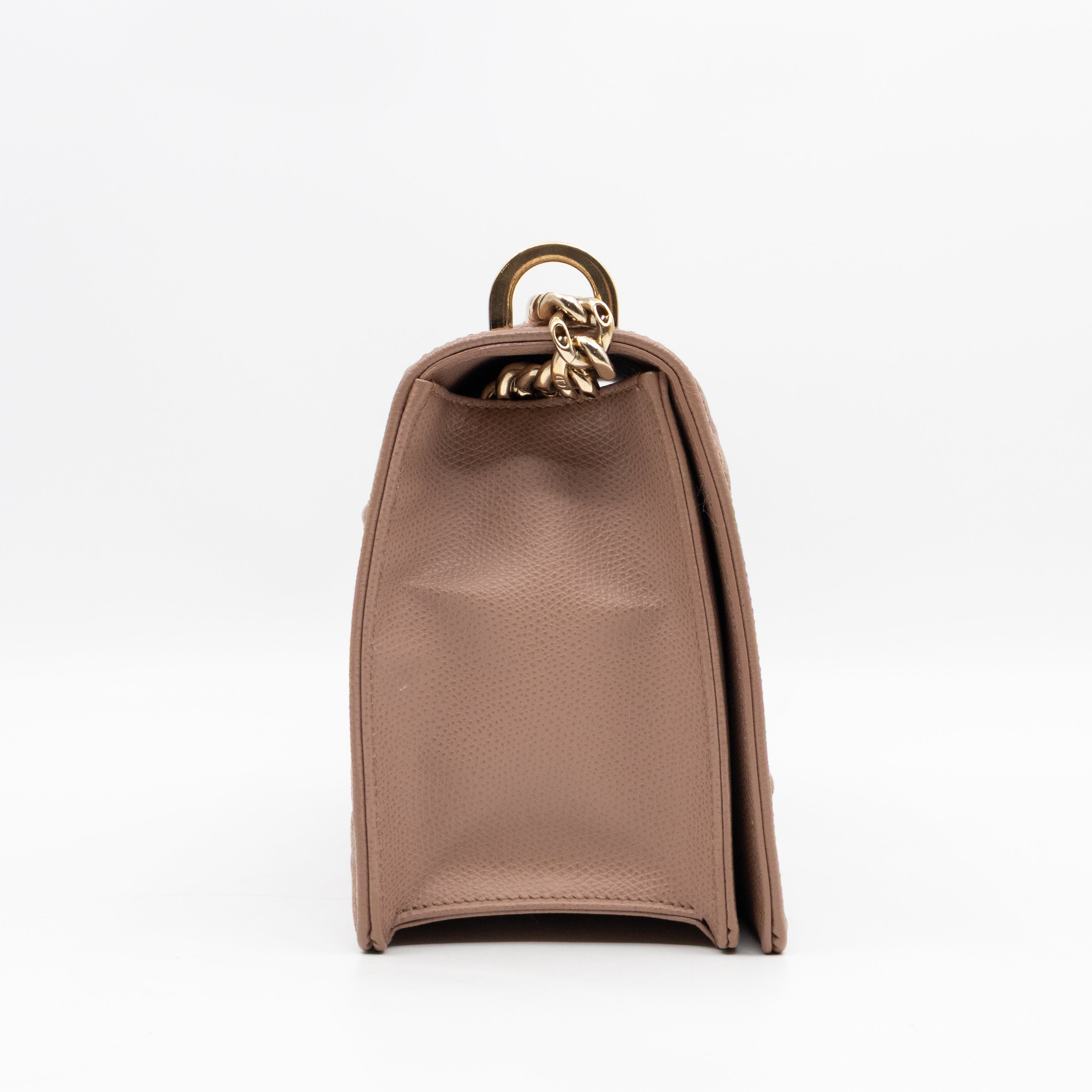 Diorama Medium Flap Bag Beige Leather