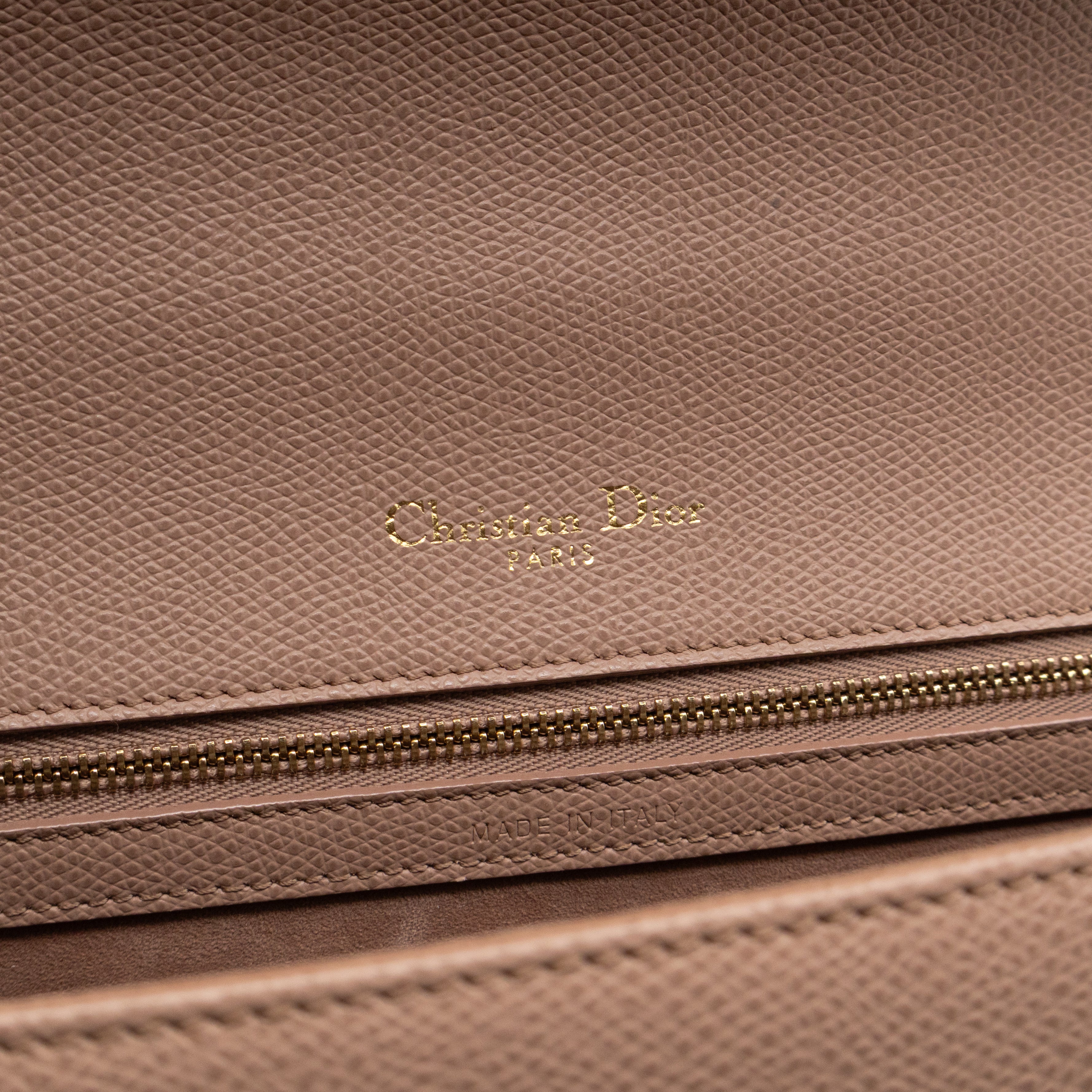 Diorama Medium Flap Bag Beige Leather