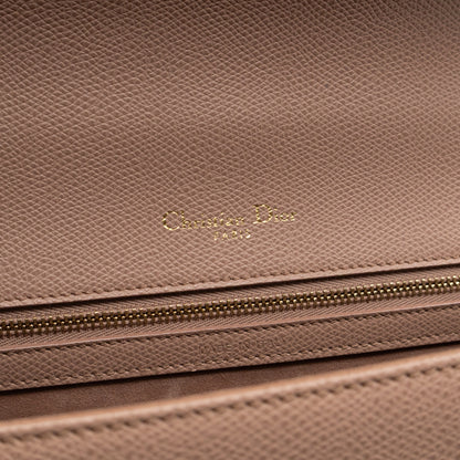 Diorama Medium Flap Bag Beige Leather