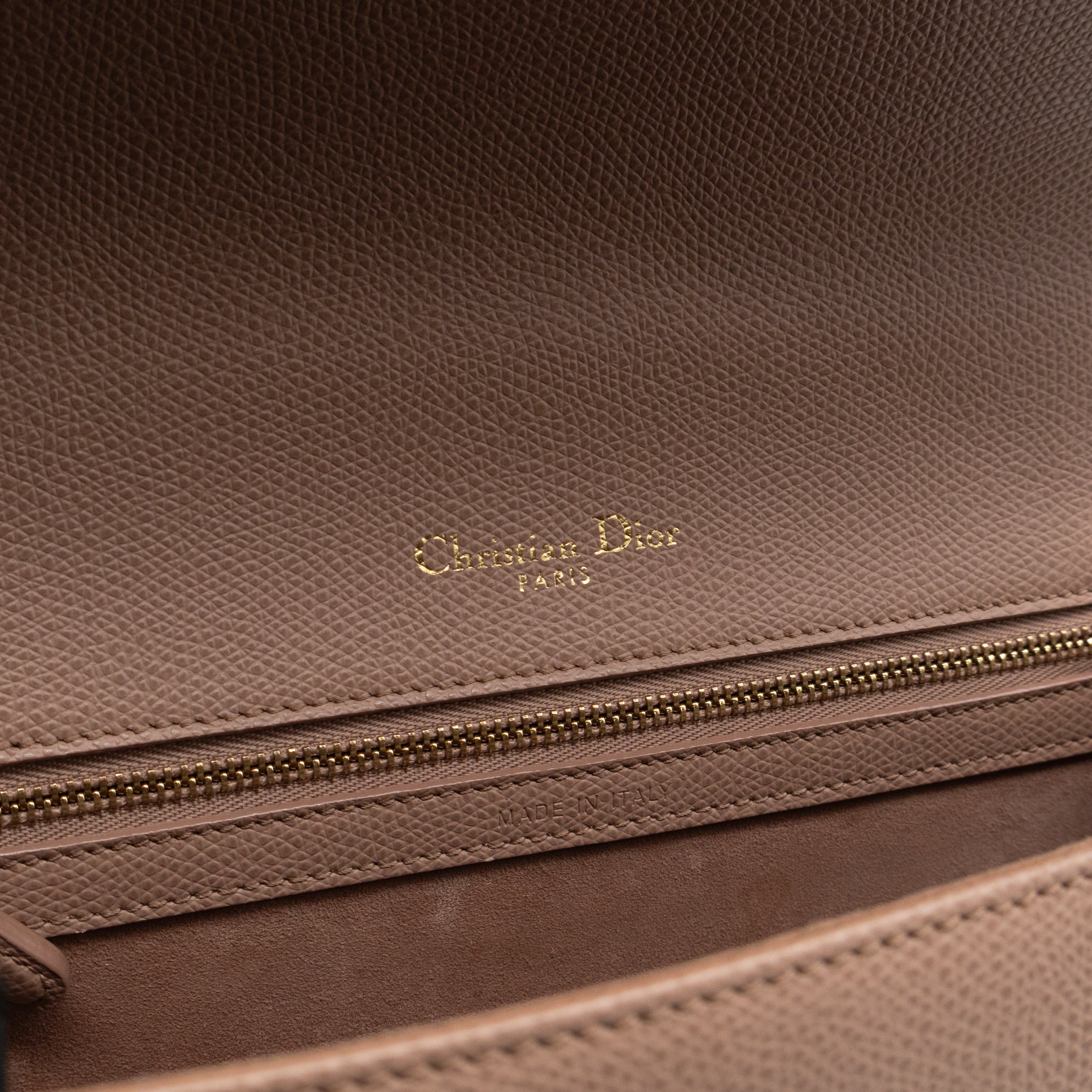 Diorama Medium Flap Bag Beige Leather