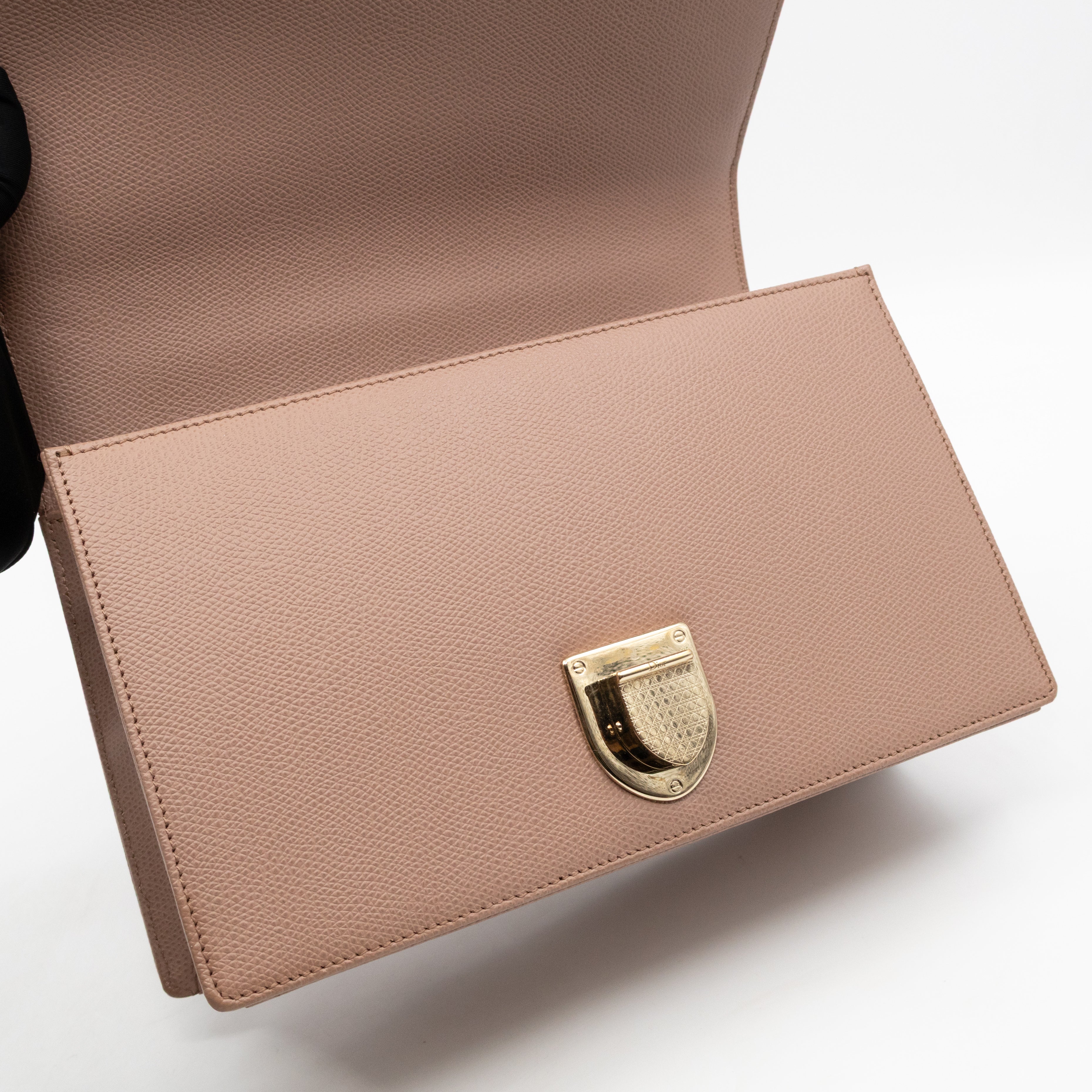 Diorama Medium Flap Bag Beige Leather