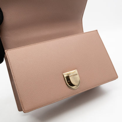 Diorama Medium Flap Bag Beige Leather