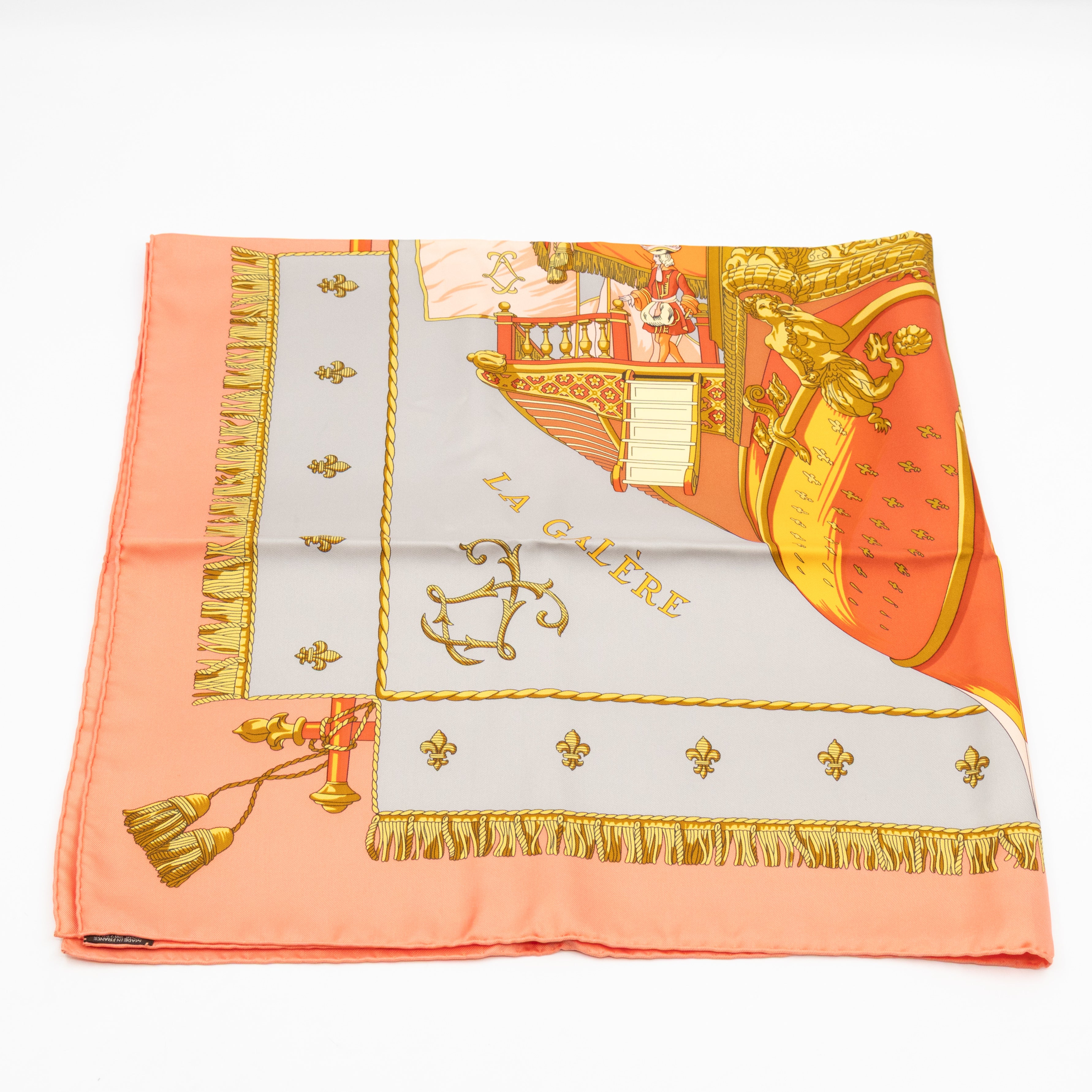 Silk Scarf 90 La Reale Vue Du Carrosse De Coral