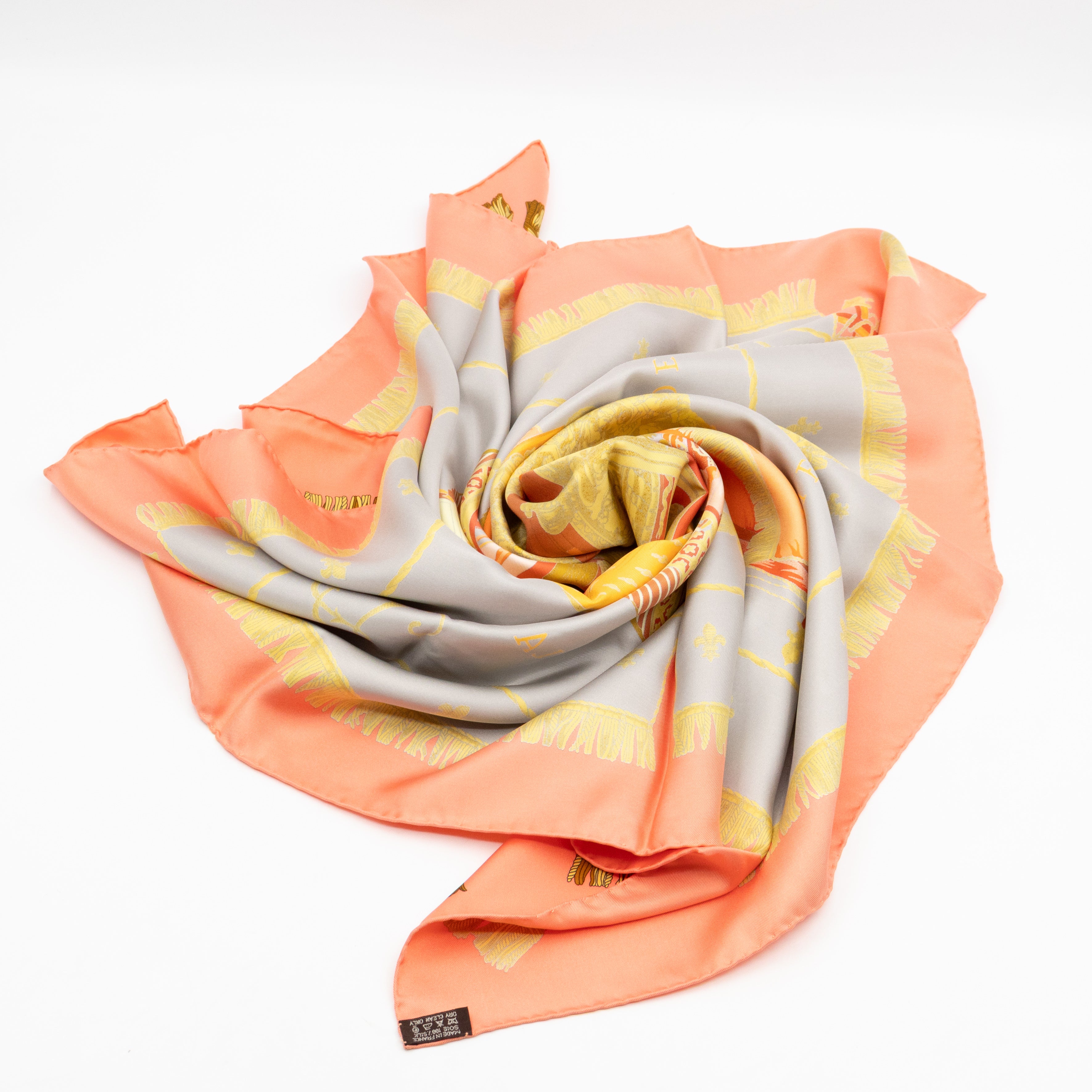 Silk Scarf 90 La Reale Vue Du Carrosse De Coral