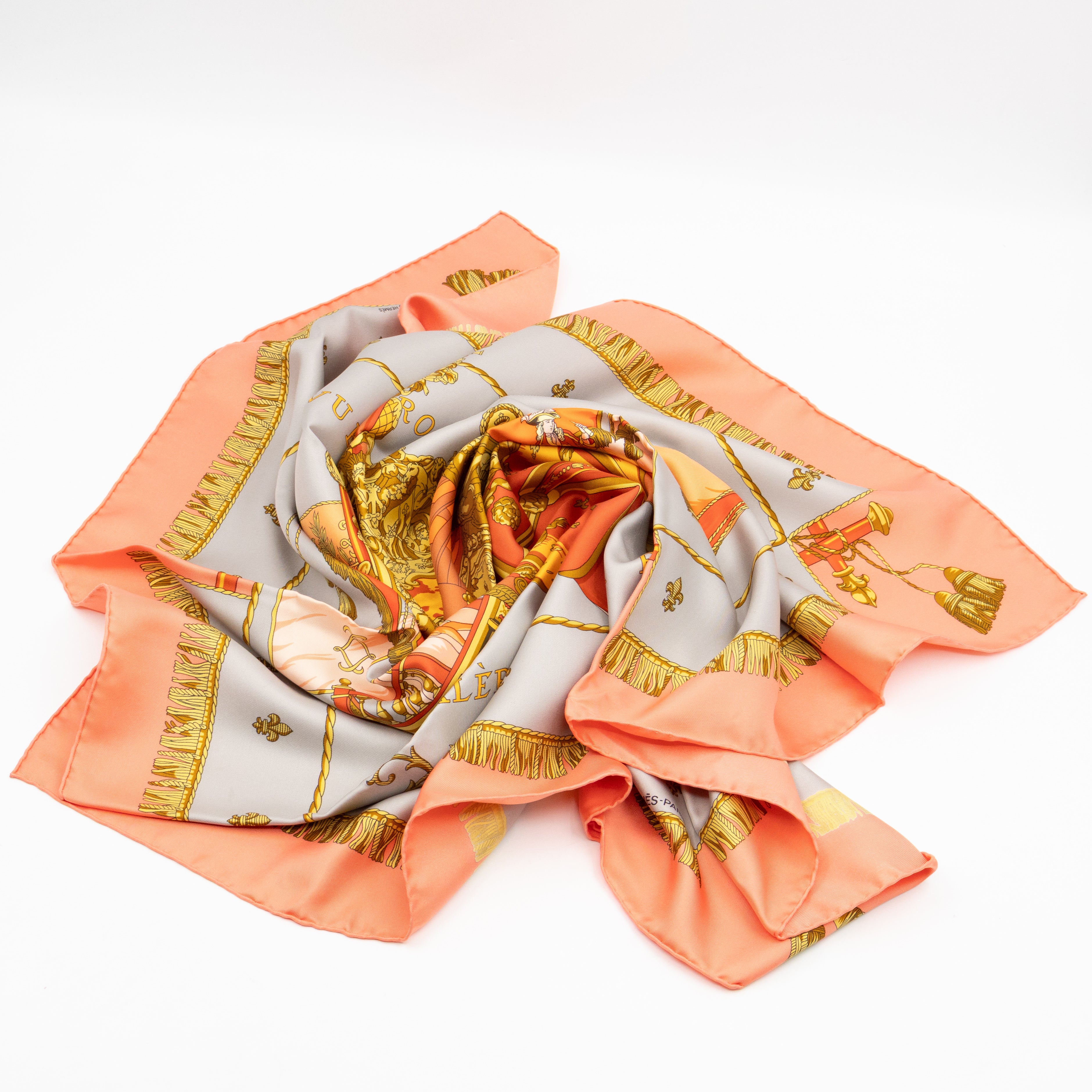 Silk Scarf 90 La Reale Vue Du Carrosse De Coral