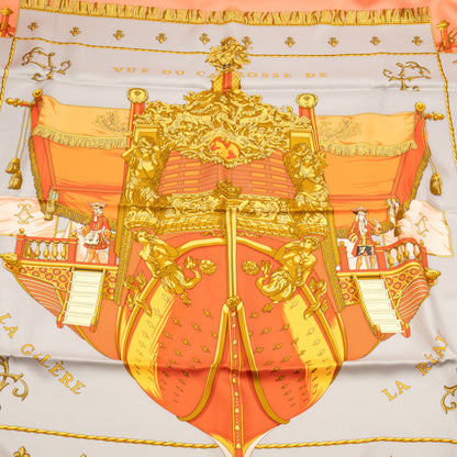 Silk Scarf 90 La Reale Vue Du Carrosse De Coral