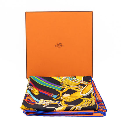 Silk Scarf 90 Concours D Etriers Black & Multicolor