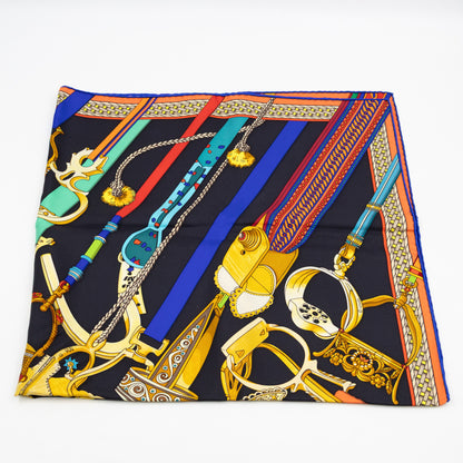 Silk Scarf 90 Concours D Etriers Black & Multicolor