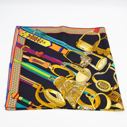 Silk Scarf 90 Concours D Etriers Black & Multicolor