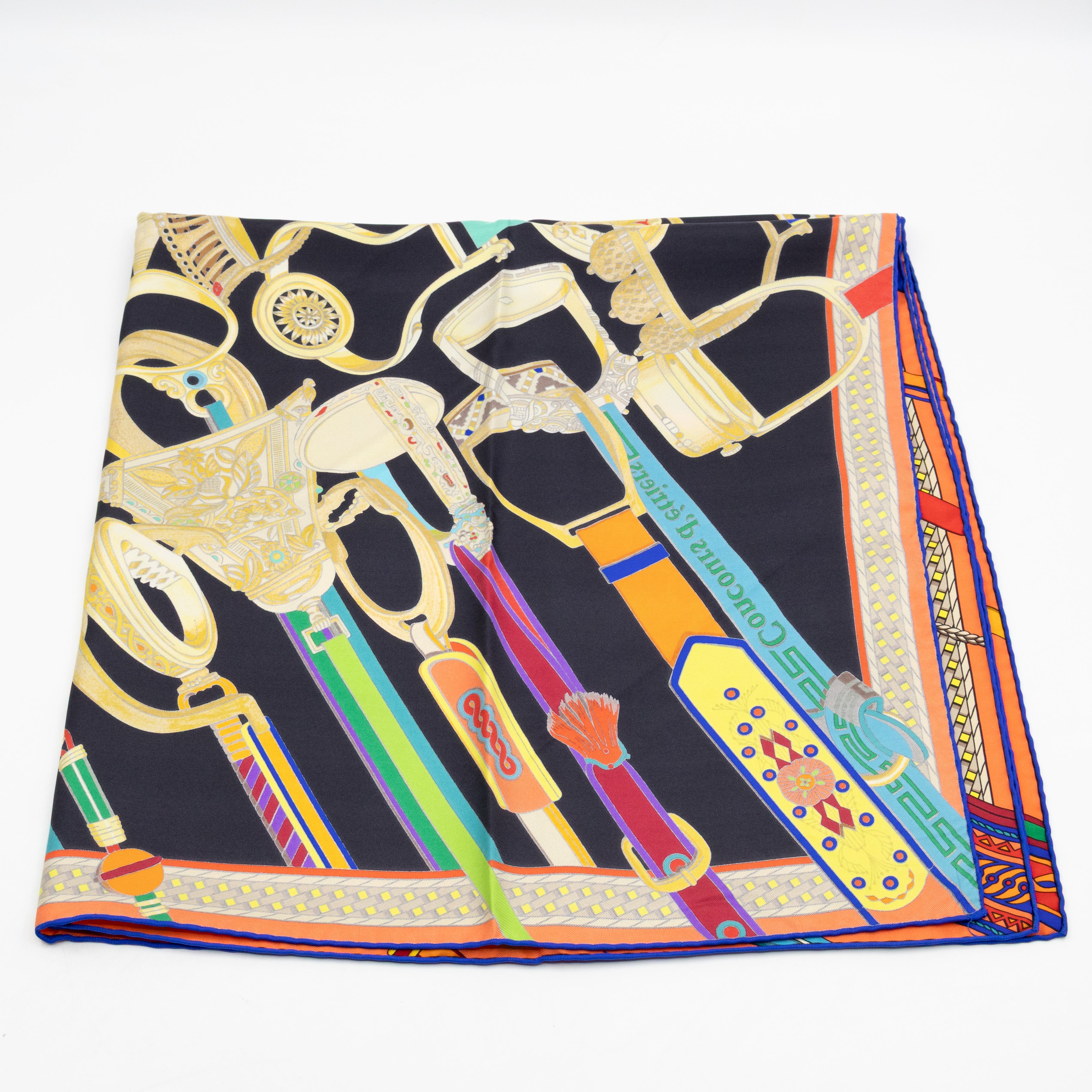 Silk Scarf 90 Concours D Etriers Black & Multicolor