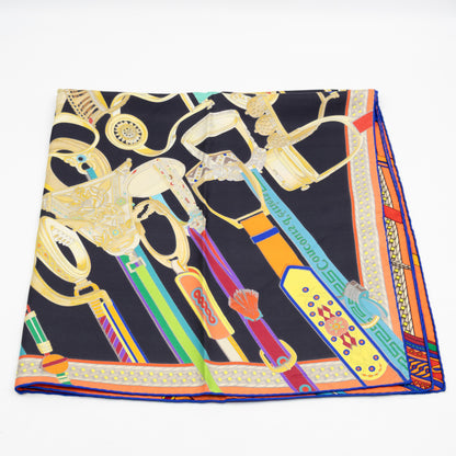 Silk Scarf 90 Concours D Etriers Black & Multicolor