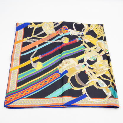 Silk Scarf 90 Concours D Etriers Black & Multicolor