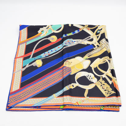 Silk Scarf 90 Concours D Etriers Black & Multicolor